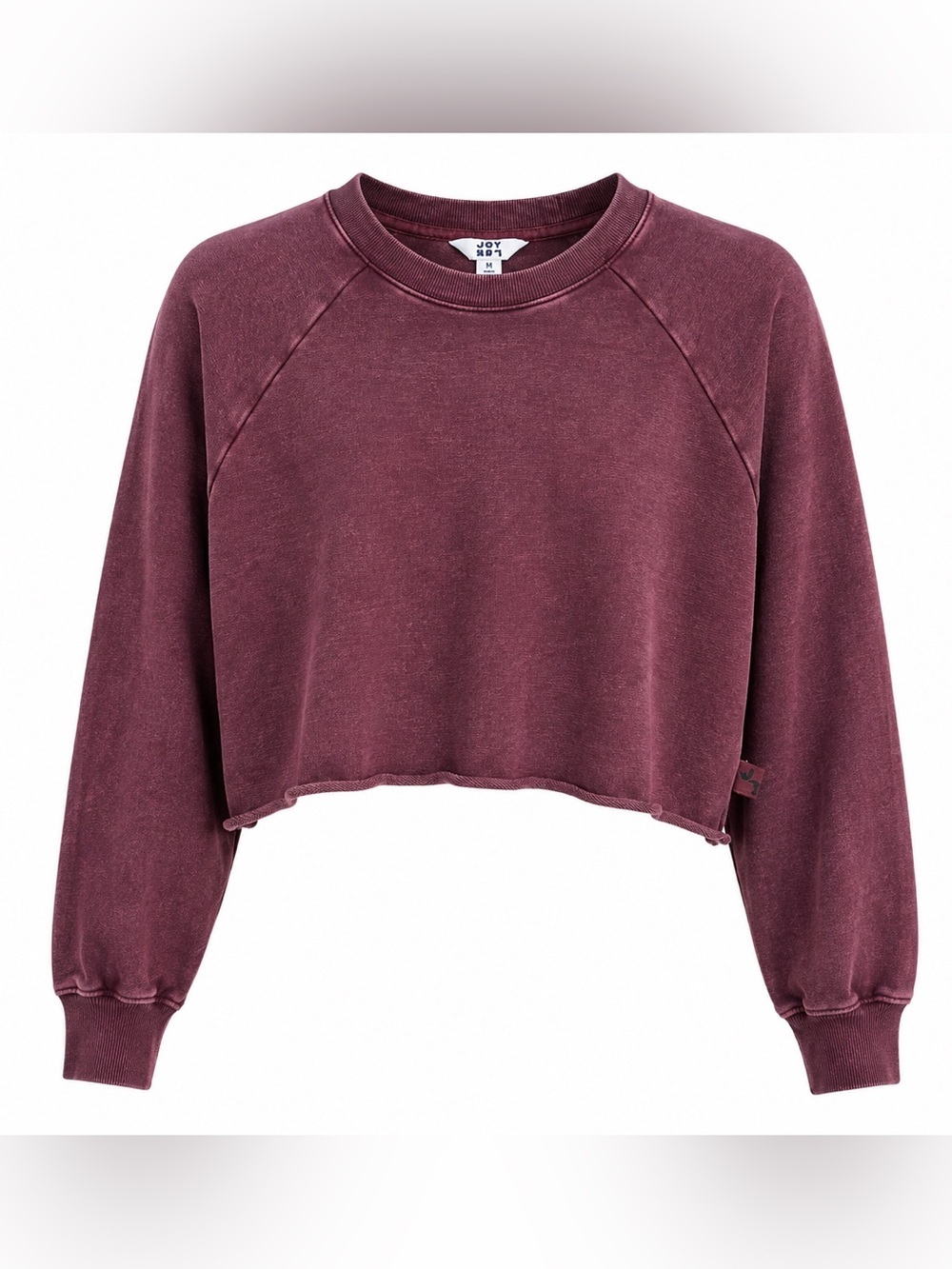 JoyLab Burgundy Acid-Wash Cropped Sweatshirt Women’s M